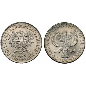 CuNi 10 zlotých 1965 700 let Varšavy - Mořská panna a VII století Varšavy - Mořská panna (2ks)