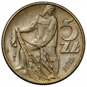 Próba MOSIĄDZ 5 złotych 1959 Rybak