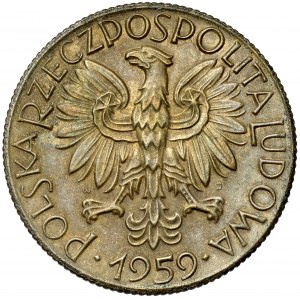 Próba MOSIĄDZ 5 złotych 1959 Rybak