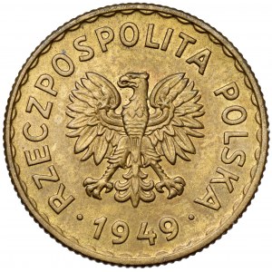 Vzorkovaná mosadz 1 zlato 1949 - PRÓZA nízka