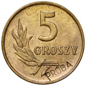 Probenahme von Messing 5 Pfennige 1958