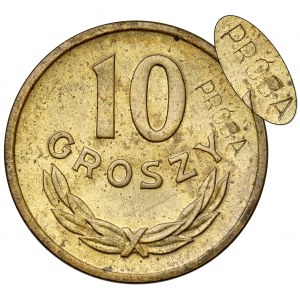 Probenahme Messing 10 Pfennige 1949 - SAMPLE auf der Vorspannung