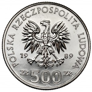 Próba NIKIEL 500 złotych 1989 Wojna obronna narodu Polskiego