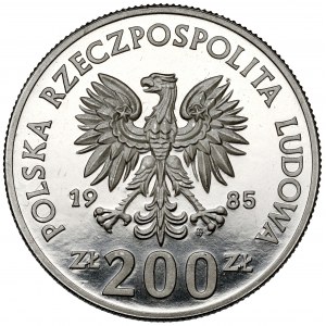 Próba NIKIEL 200 złotych 1985 Pomnik - Szpital Centrum Zdrowia Matki Polki