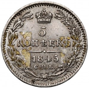 Russland, Nikolaus I., 5 Kopeken 1845, St. Petersburg