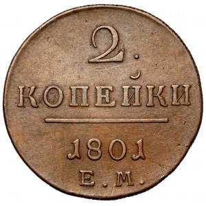 Russia, Paul I, 2 kopecks 1801, Ekaterinburg