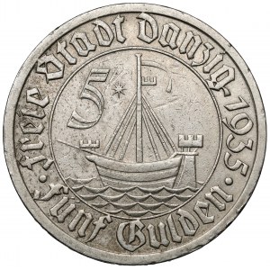Gdańsk, 5 guldenów 1935 Koga