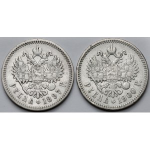 Russia, Nicholas II, Rouble 1897 AG - 1900 FZ - lot (2pcs)