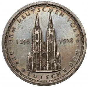 Germany, Weimar, Medal 1928 - Commemorating the 680th Anniversary of the Foundation Stone of the Cologne Cathedral