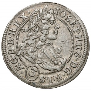 Schlesien, Joseph I., 3 krajcara 1706 CB, Brzeg