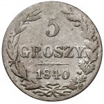 5 groszy 1840 MW, Warszawa - rzadka odmiana