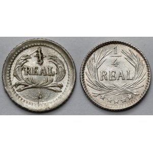 Guatemala, 1/4 real 1878-1894 - lot (2pcs)
