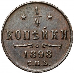 Russland, Nikolaus II., 1/4 Kopeke 1898, Birmingham