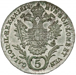 Austria, Franciszek I, 5 krajcarów 1818-B, Kremnica
