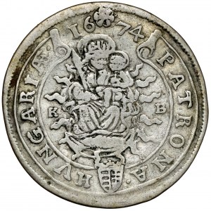 Hungary, Leopold I, 15 kreuzer 1674 KB