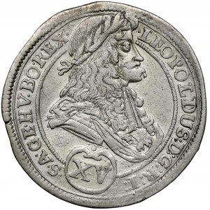 Hungary, Leopold I, 15 kreuzer 1696 KB