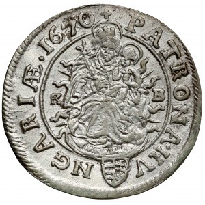 Maďarsko, Leopold I, 6 krajcars 1670 KB