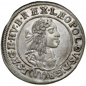Maďarsko, Leopold I., 6 krajcarů 1671 KB