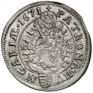Ungarn, Leopold I., 6 krajcars 1671 KB