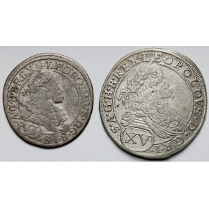 Rakousko a Uhersko, Leopold I., 6 a 15 krajcarů 1674-1677 - sada (2ks)