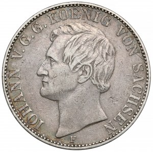 Saxony, Johann, Ausbeutethaler 1857-F