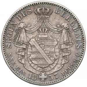 Saxony, Johann, Ausbeutethaler 1857-F