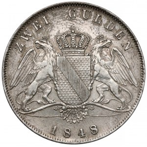 Baden, Leopold I, 2 gulden 1848