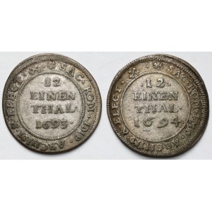 Saxony, 1/12 thaler 1693-1694 - lot (2pcs)