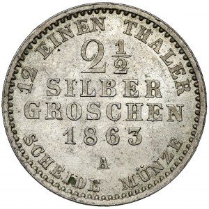 Prusko, Viliam I., 2-1/2 strieborného groša 1863-A