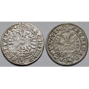 Schlesien, 3 krajcara 1624-BZ Wrocław und 1637-HR Kłodzko (2 Stück)