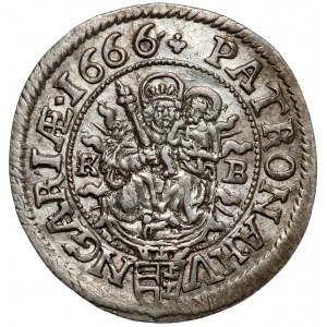 Ungarn, Leopold I., 3 krajcars 1666 KB