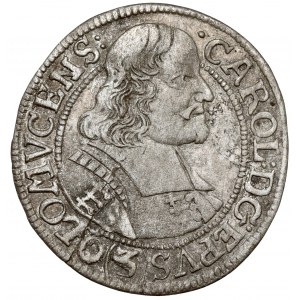 Rakousko, Karel II. z Lichtenštejna, 3 krajcars 1670, Olomouc