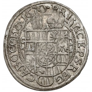 Rakúsko, Karol II. z Lichtenštajnska, 3 krajcary 1670, Olomouc