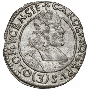 Rakousko, Karel II. z Lichtenštejna, 3 krajcary 1669, Olomouc