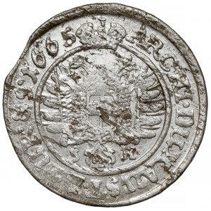 Sliezsko, Leopold I, 3 krajcary 1665 SH, Wrocław