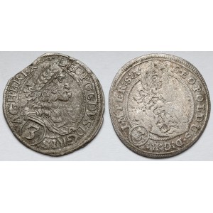 Rakúsko, Leopold I., 3 krajcary 1670-1702 - sada (2ks)