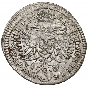 Slezsko, Karel VI, 3 krajcars 1725, Wrocław