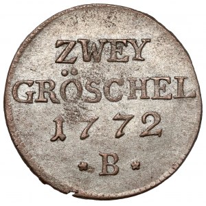 Slezsko, Fridrich II. velký, 2 šedé sklíčka 1772-B, Vratislav