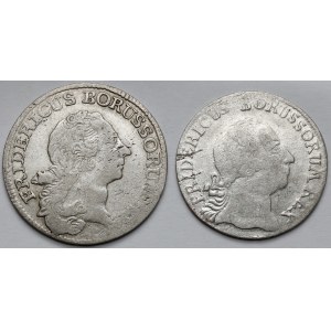 Śląsk, Fryderyk II Wielki, 1/6 i 1/12 talara 1764 i 1765, Wrocław - zestaw (2szt)