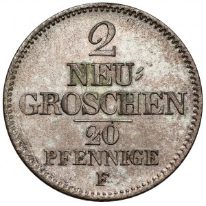 Saxony, Johann, 2 neugroschen / 20 pfennig 1856-F