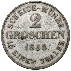 Sachsen-Coburg-Gotha, Ernst II, 2 Pfennige 1858-F