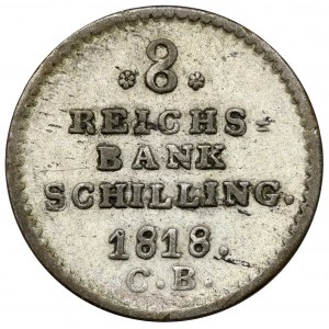 Schleswig-Holstein, Friedrich VI, 8 reichsbank schilling 1818 CB
