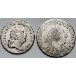 Preußen, Friedrich II, 1/6 Taler 1752-A und 8 Pfennige 1759-A - Satz (2Stk)