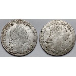 Prussia, Friedrich II, 1/6 thaler 1764-1765-F - lot (2pcs)