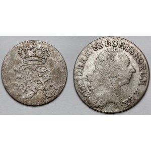 Prusko, Friedrich II, 1/12 a 1/24 toliarov 1753-1766-F - sada (2ks)