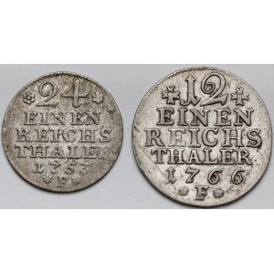 Preußen, Friedrich II., 1/12 und 1/24 Taler 1753-1766-F - Satz (2tlg.)