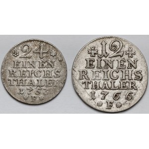 Prussia, Friedrich II, 1/12 and 1/24 thaler 1753-1766-F - lot (2pcs)