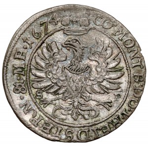 Śląsk, Sylwiusz Fryderyk, 6 krajcarów 1674 SP, Oleśnica