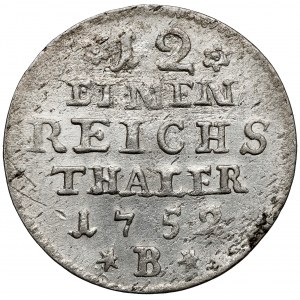 Sliezsko, Fridrich II. veľký, 1/12 toliarov 1752-B, Vroclav