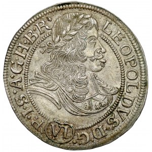 Sliezsko, Leopold I, 6 krajcars 1672 SHS, Wrocław